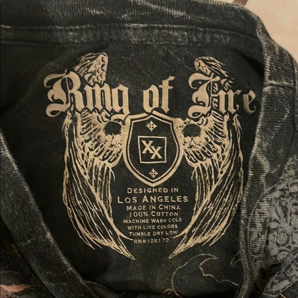 Ring of Fire Black and Brown Dragon Tee - Picture 2 of 5